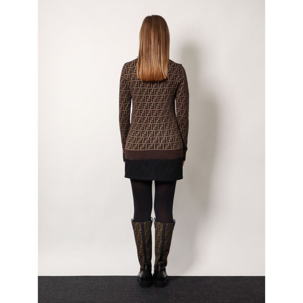 Fendi Women Cotton Sweater With Ff Motif - Picture 4 of 5